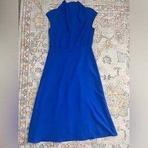 Ann Taylor Blue A-Line Midi Dress